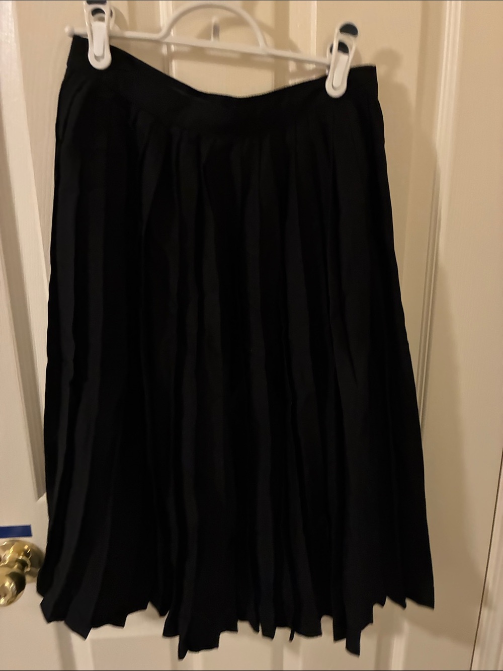 Zara Black Pleated A-Line Midi Skirt